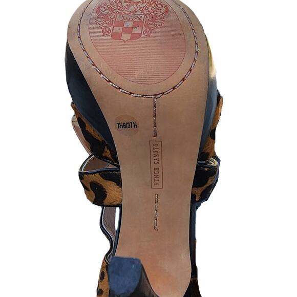 Vince Camuto Melva Leopard Print Calf Hair Strappy Stiletto Sandals 7.5 - Picture 12 of 14